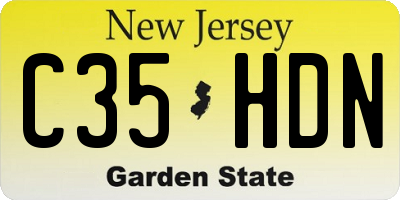 NJ license plate C35HDN