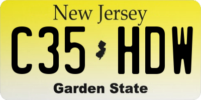 NJ license plate C35HDW