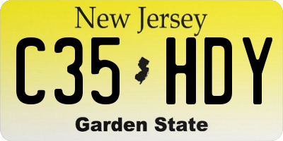 NJ license plate C35HDY