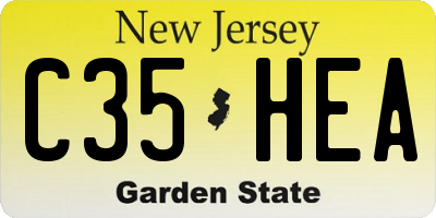 NJ license plate C35HEA
