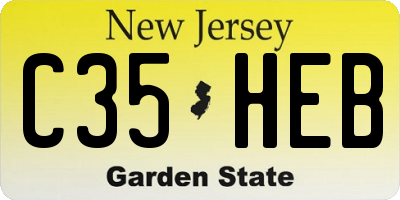 NJ license plate C35HEB