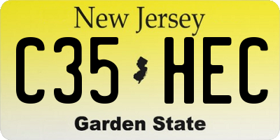 NJ license plate C35HEC