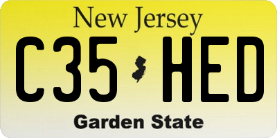 NJ license plate C35HED