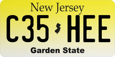 NJ license plate C35HEE
