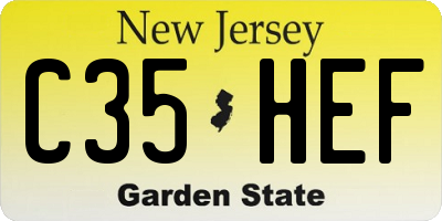 NJ license plate C35HEF