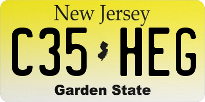 NJ license plate C35HEG