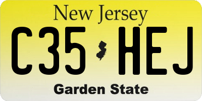NJ license plate C35HEJ