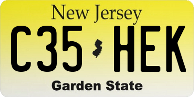 NJ license plate C35HEK