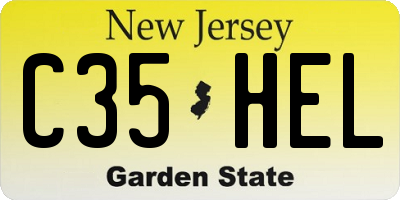 NJ license plate C35HEL