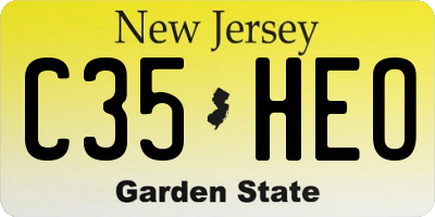NJ license plate C35HEO
