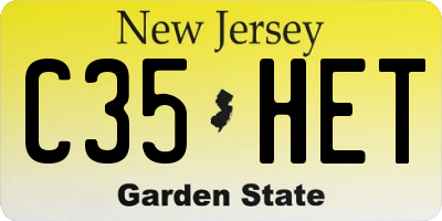 NJ license plate C35HET