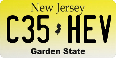 NJ license plate C35HEV