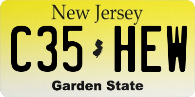 NJ license plate C35HEW
