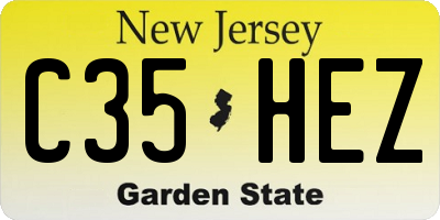 NJ license plate C35HEZ