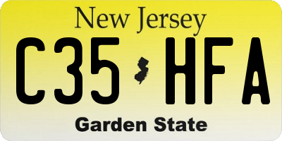 NJ license plate C35HFA