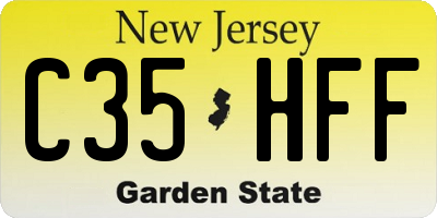 NJ license plate C35HFF