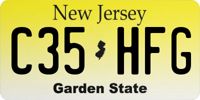 NJ license plate C35HFG