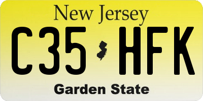 NJ license plate C35HFK