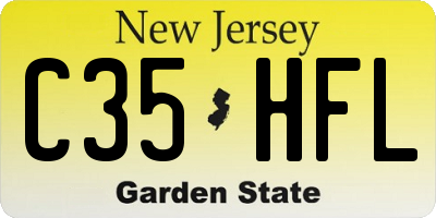 NJ license plate C35HFL