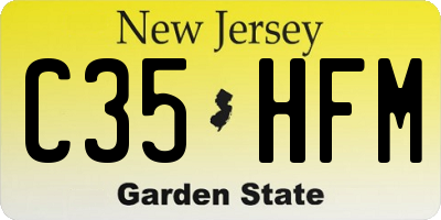 NJ license plate C35HFM