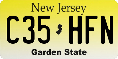 NJ license plate C35HFN