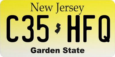 NJ license plate C35HFQ