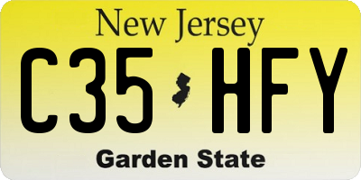 NJ license plate C35HFY