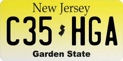 NJ license plate C35HGA