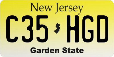 NJ license plate C35HGD