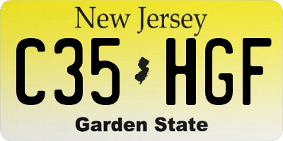 NJ license plate C35HGF