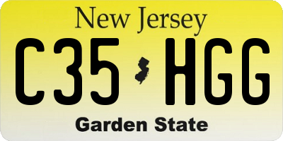 NJ license plate C35HGG