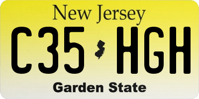 NJ license plate C35HGH
