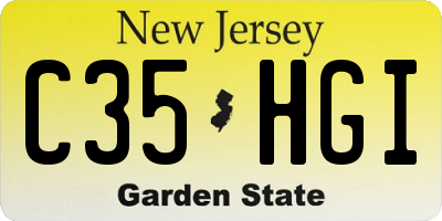 NJ license plate C35HGI