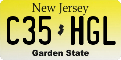 NJ license plate C35HGL