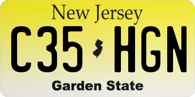 NJ license plate C35HGN