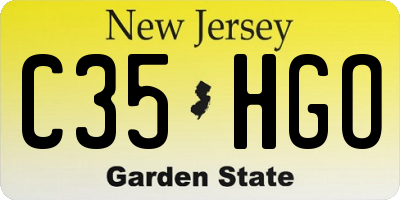 NJ license plate C35HGO