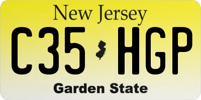 NJ license plate C35HGP