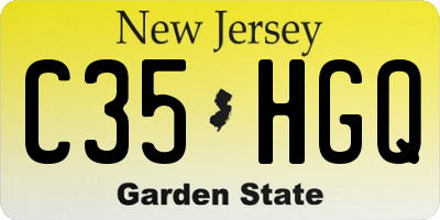 NJ license plate C35HGQ