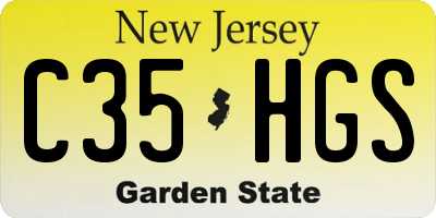 NJ license plate C35HGS