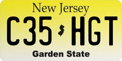 NJ license plate C35HGT
