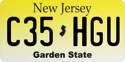 NJ license plate C35HGU