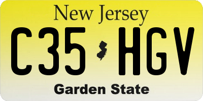 NJ license plate C35HGV