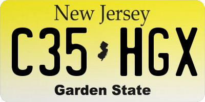 NJ license plate C35HGX
