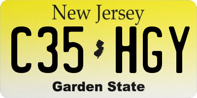 NJ license plate C35HGY