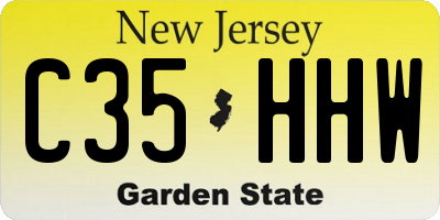 NJ license plate C35HHW