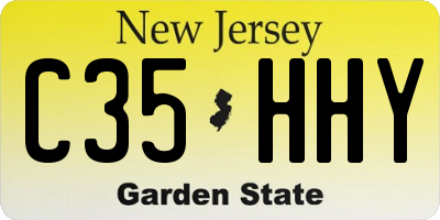 NJ license plate C35HHY