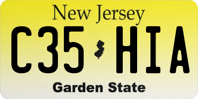 NJ license plate C35HIA