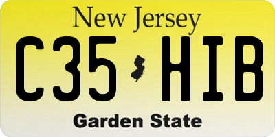 NJ license plate C35HIB