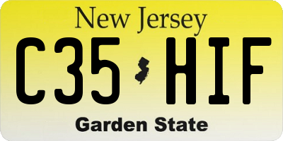NJ license plate C35HIF