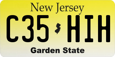 NJ license plate C35HIH